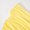 Canary Yellow Off Neck Mesh Stitch Pleated Dress