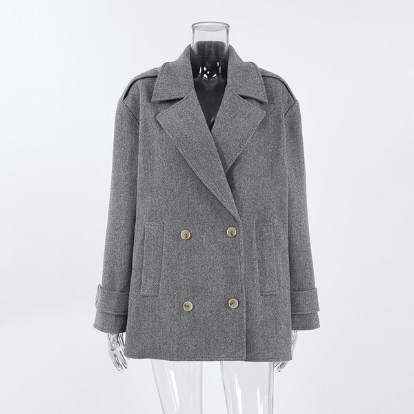 Casual Laid Back All Match Mid Length Wool Blazer