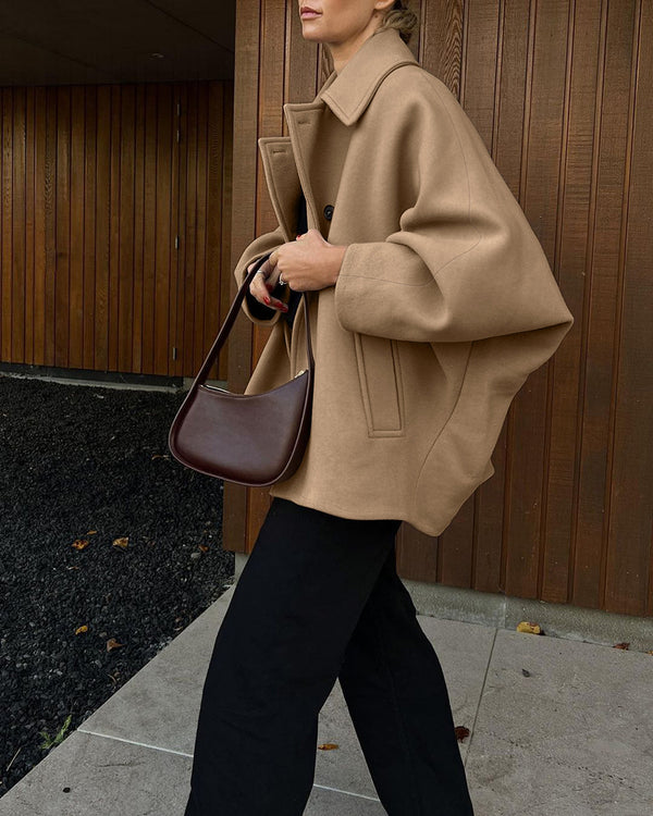 Brown Batwing Cardigan Coat