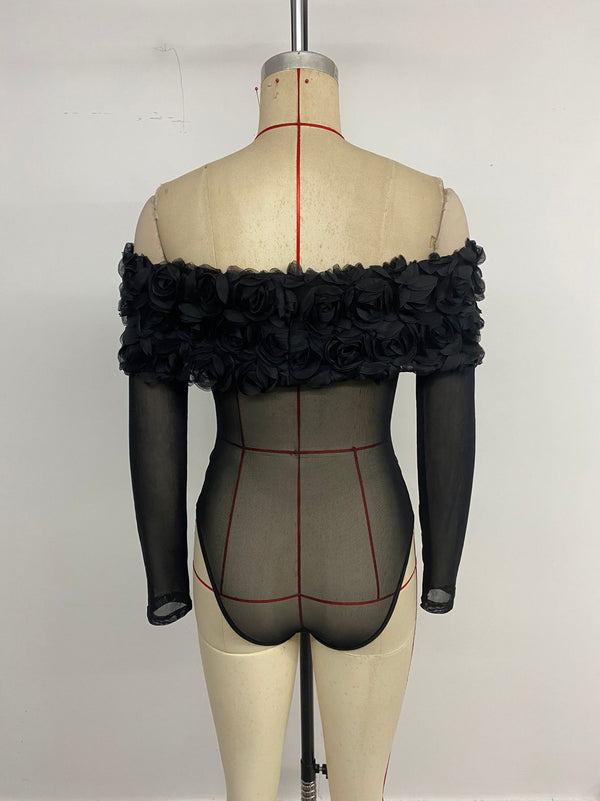 Mesh Gauzy 3D Rose Nighty