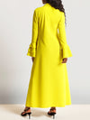 Fall Yellow Ruffle Sleeve Dress