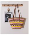 Vintage Stripe Portable Straw Bag