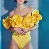 Yellow Sunshine Floral One Piece Swimsuit