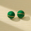 Orange Circle & Chain Stud Earrings