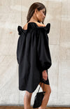 Solid Comfortable Off Shoulder Long Sleeve Casual Nightdress