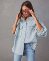 Cocoa Yacht Club Rivet Collared Wash Wool Tassel Denim Jacket