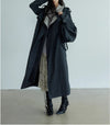 Contrast Dirty Dyed Casual Trench Coat