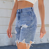 Washed Casual Ripped Denim Shorts