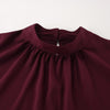Brown Chiffon Ruffle Bell Sleeve Shirt