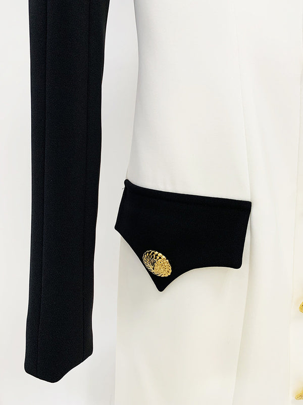 Black & White Contrast Slim Dress