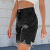 Washed Casual Ripped Denim Shorts