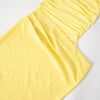 Canary Yellow Off Neck Mesh Stitch Pleated Dress