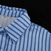 Blue Striped Long Sleeve Cardigan Casual Set