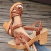 Chunky Heel Wedge Sandals