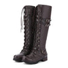 Rivets Lace Up Tall Knight Boots