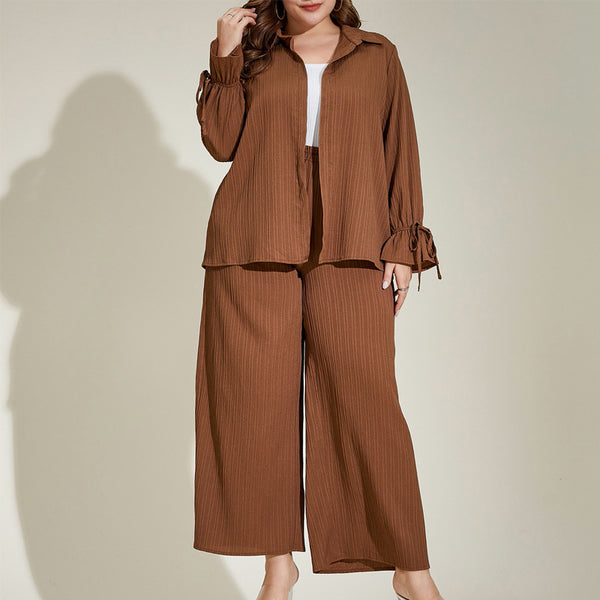 Casual Simple Loose Suit Two Piece Set