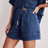 Dark blue denim shorts