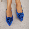 Satin Rose Flat Heel Shoes