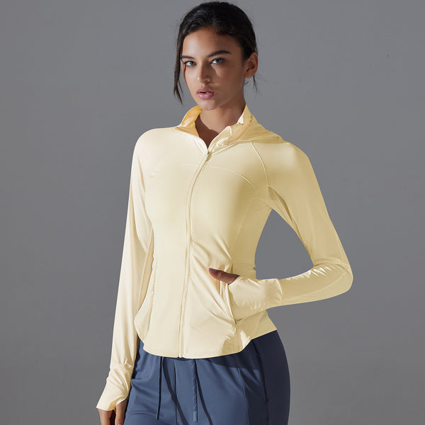 Sun Protection Zipper Coat-Lemon Yellow
