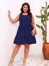 Sleeveless Polka Dot Loose Ruffled Dress