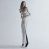 Silver Moon Silver Long Sleeve Jumpsuit