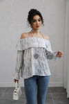 Off Shoulder Ruffled Loose Top
