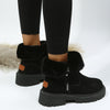 Vintage Fleece-Lined Thermal Cotton Shoes