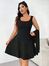 Simple Sweet Hooded Shawl Two Piece Dress