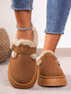 Plush Buckle Cotton Slippers