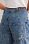 Retro Tattered Baggy Straight Denim Pants