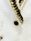 Chain Beaded Tassel Edge Tweed Jacket