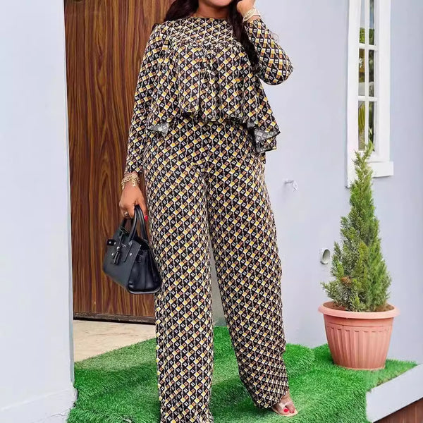 Casual Loose Print Two Piece Set
