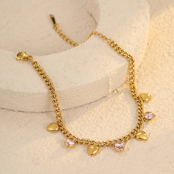 Classic Loving Heart Geometric Abstract Rhinestone Tassel Jewelry