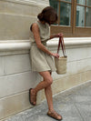Linen Short Skirt Casual Two Piece