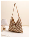 Grandmother Grid Straw Bag