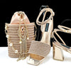 Tassel Ankle Strap Sandals & Handbag