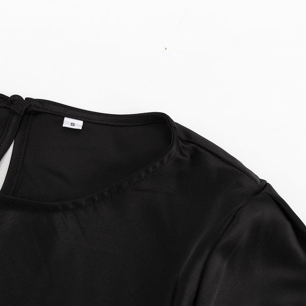 Lace Stitch Black Dress