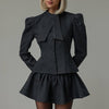 Bow Tie Long Sleeve Top & Skirt