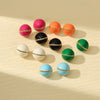 Orange Circle & Chain Stud Earrings