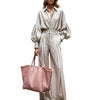 Linen Shirt & Wide Leg Pants Set