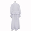 Ruffled Loose Bell Sleeve White Dress