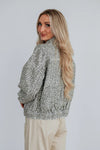 Loose Washed-Out Sequin Denim Jacket