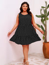 Sleeveless Polka Dot Loose Ruffled Dress