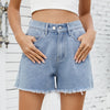 Washed Denim Shorts