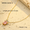 Light Luxury Square Zircon Embellished Titanium Steel Clavicle Chain