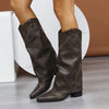 Retro Rivet High Top Western Cowboy Boot