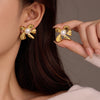 Floral Pearl Stud Earrings