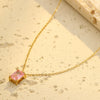 Light Luxury Square Zircon Embellished Titanium Steel Clavicle Chain