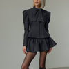 Bow Tie Long Sleeve Top & Skirt