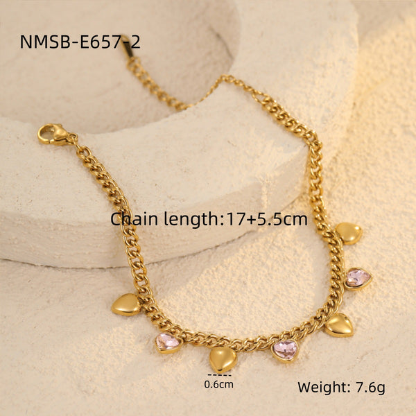 Classic Loving Heart Geometric Abstract Rhinestone Tassel Jewelry